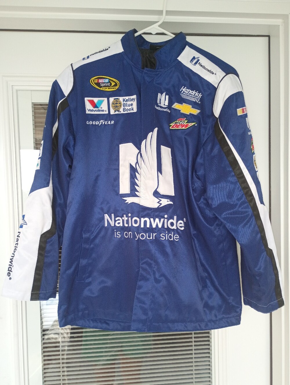 Dale Earnhardt Jr. Chase Authentics Blue & White Nationwide NASCAR Jacket Boys L